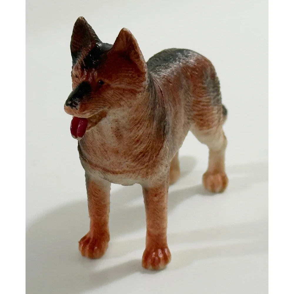 Unbranded German Shepherd Dog Figurine Kids OS Brown Black Plastic Toy Animal